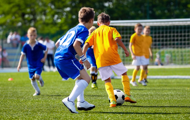 Kids playing soccer